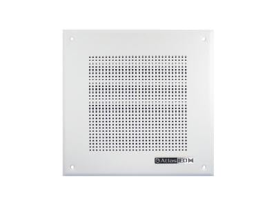 ATLAS 8IN IN-WALL/IN-CEILING POE+ IP LOUDSPEAKER SYSTEM W MIC. Designed for seamless integration into modern AV environments, this speaker offers a compact footprint and supports Power over Ethernet Plus (PoE+) for simplified installation. Ideal for commercial or institutional use where clarity and coverage matter.