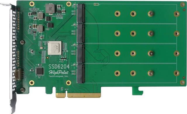 HighPoint SSD6204A PCIe 3.0 x8 4x M.2 NVMe RAID Controller