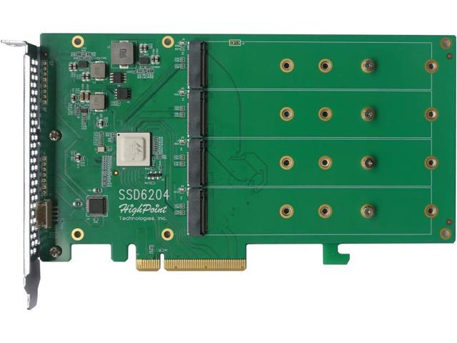HighPoint SSD6204A PCIe 3.0 x8 4x M.2 NVMe RAID Controller