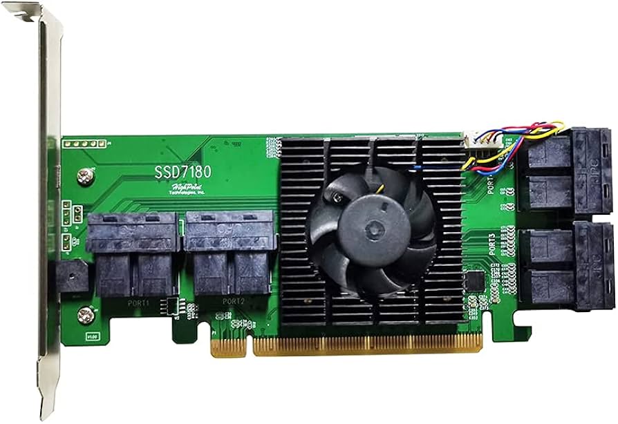 HighPoint SSD7180 PCIe Gen3 x16 8-Channel U.2 NVMe RAID Controller