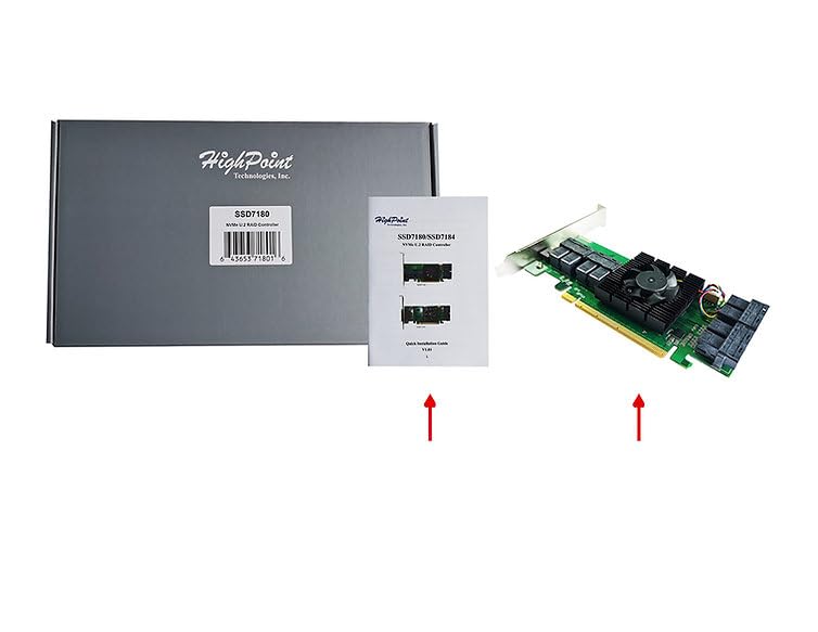 HighPoint SSD7184 PCIe Gen3 x16 8-Channel NVMe RAID Controller