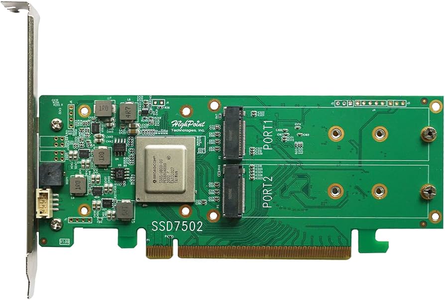 HighPoint SSD7502 PCIe 4.0 x16 2x M.2 NVMe RAID Controller
