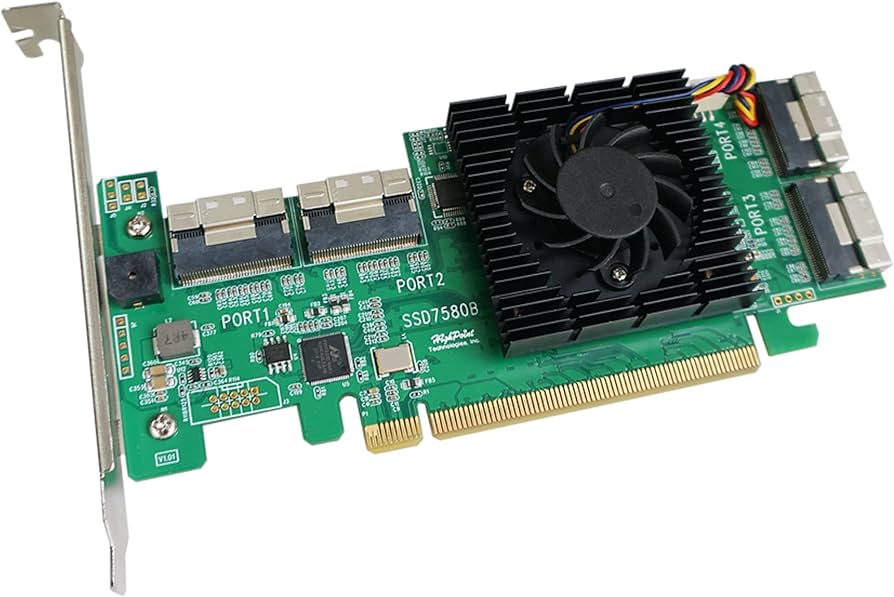 HighPoint SSD7580B PCIe 4.0 x16 8-Port NVMe RAID Controller