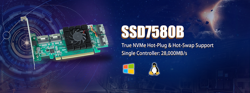 HighPoint SSD7580B PCIe 4.0 x16 8-Port NVMe RAID Controller