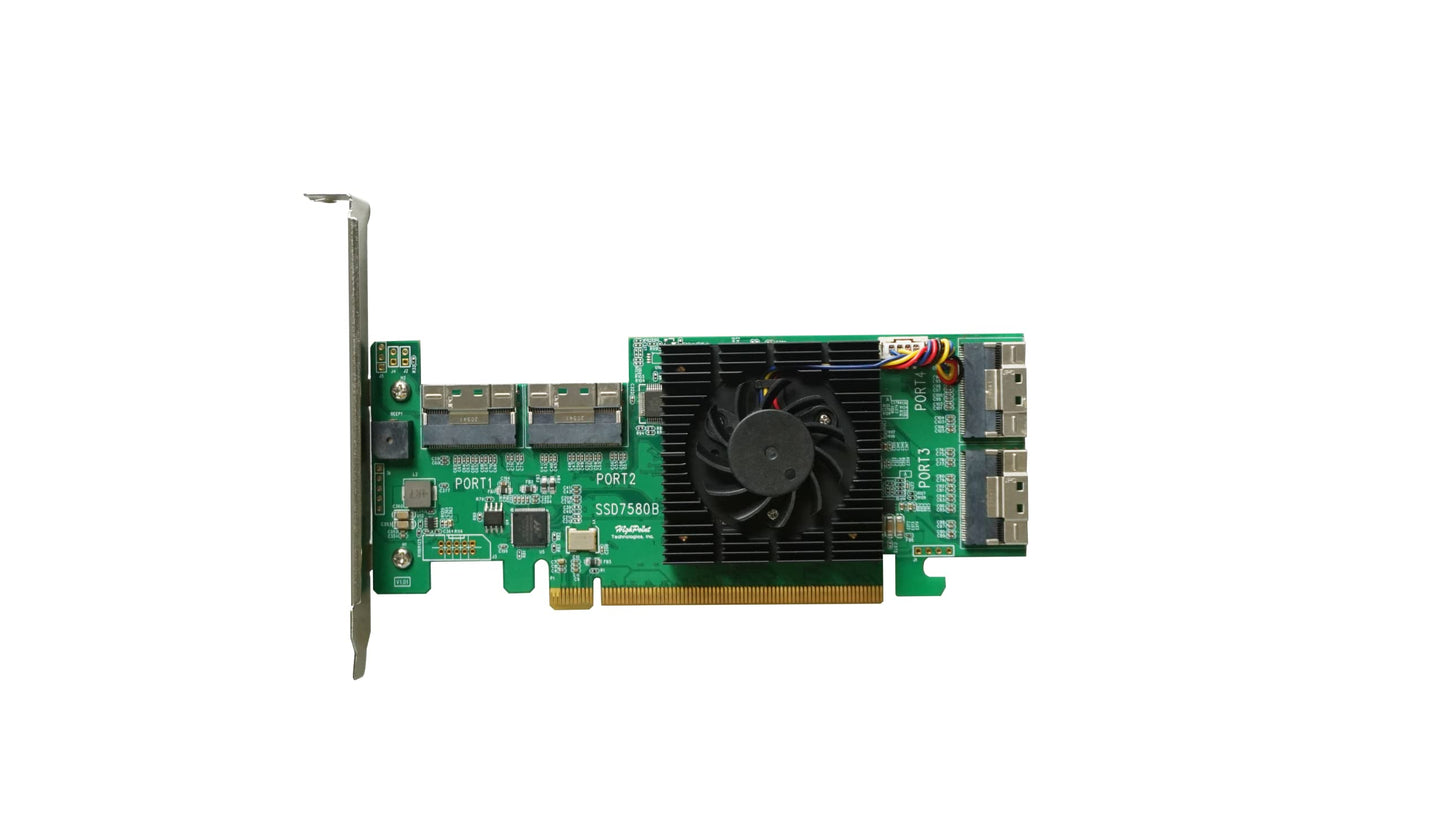 HighPoint SSD7580B PCIe 4.0 x16 8-Port NVMe RAID Controller