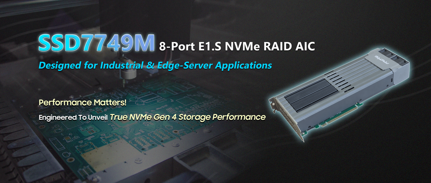 HighPoint SSD7749M PCIe 4.0 x16 8x M.2 NVMe RAID Controller
