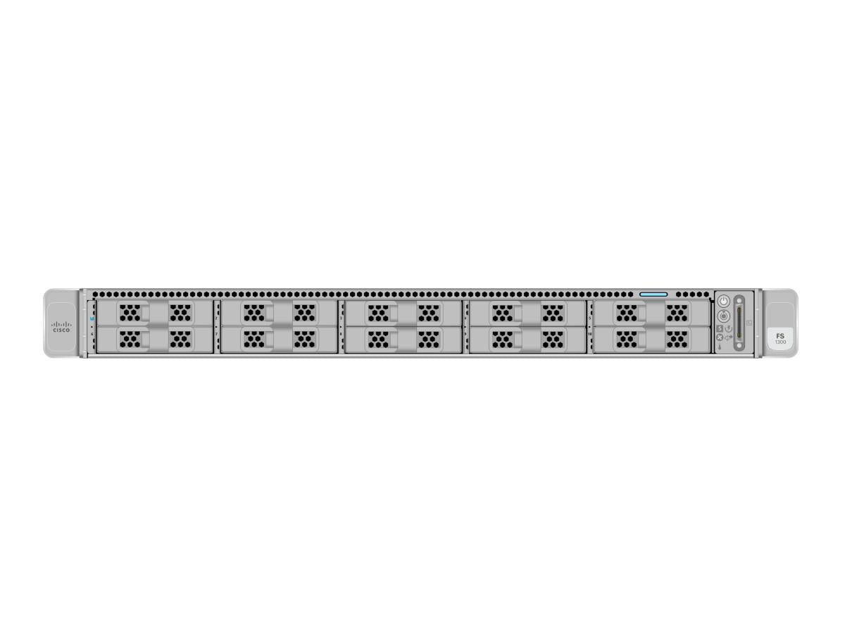 The Cisco Secure Network Analytics Flow Sensor 1300 is a 1U rackmount hardware solution designed to deliver deep traffic visibility for security operations. Powered by an AMD EPYC 7252 processor and 64GB of DDR4 memory, it efficiently processes flow data for real-time threat detection. Built to integrate seamlessly into enterprise infrastructures, it provides robust wired Ethernet connectivity with support for up to 10 Gbps traffic rate.