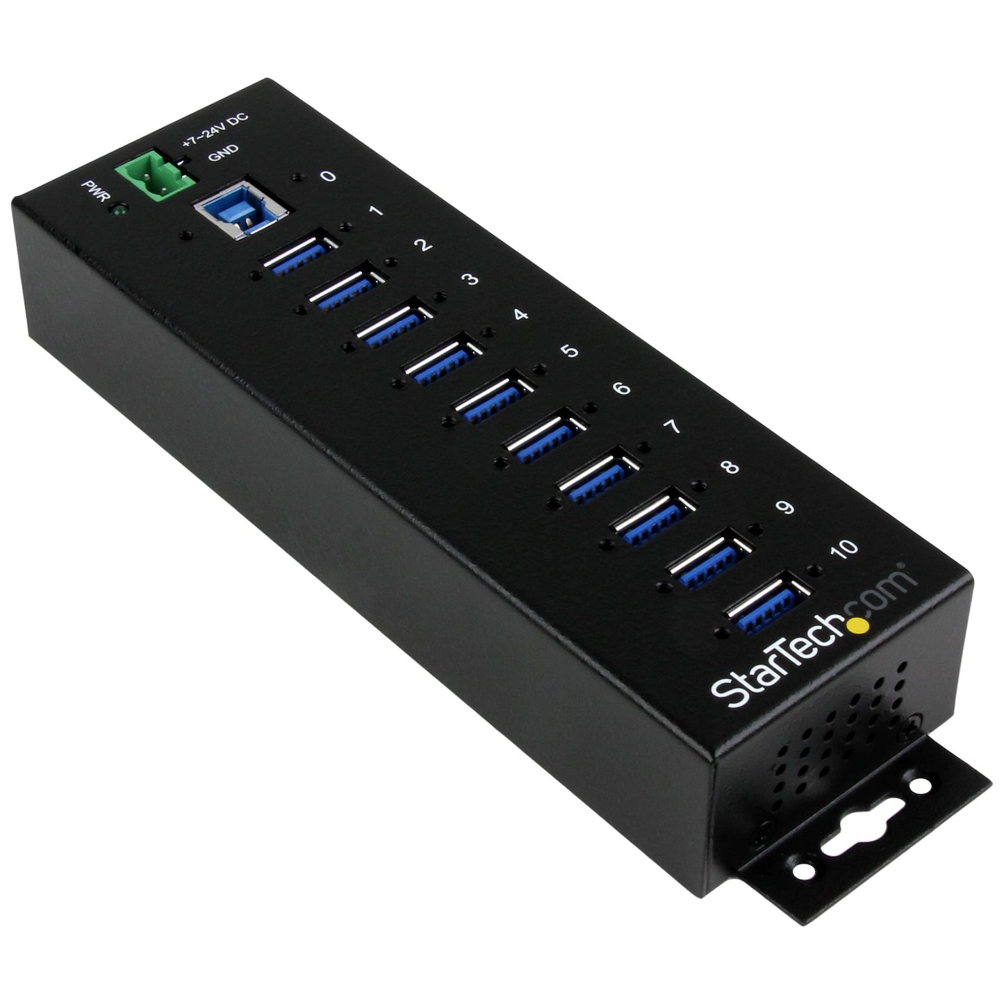 Hub USB 3.0 industriel StarTech, 10 ports, métal, montage DIN, 5 Gbit/s