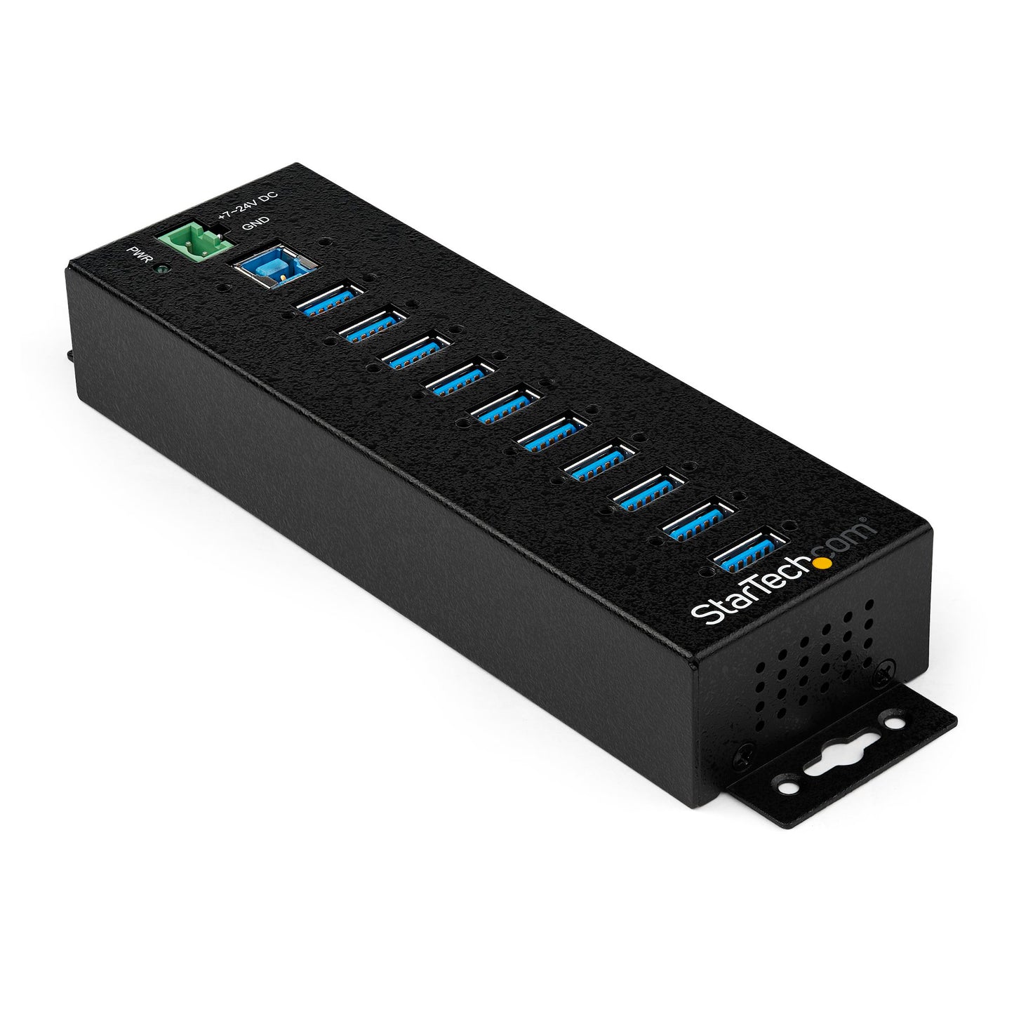 StarTech 10-Port Industrial USB 3.0 Hub, Metal, DIN Mount, 5Gbps