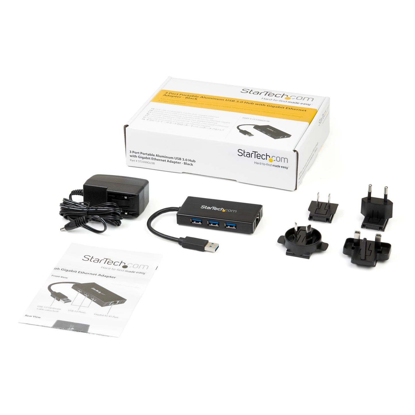 StarTech ST3300GU3B USB 3.0 Hub with Gigabit Ethernet Adapter