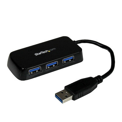 STARTECH Portable 4 Port Mini USB 3.0 Hub - Black