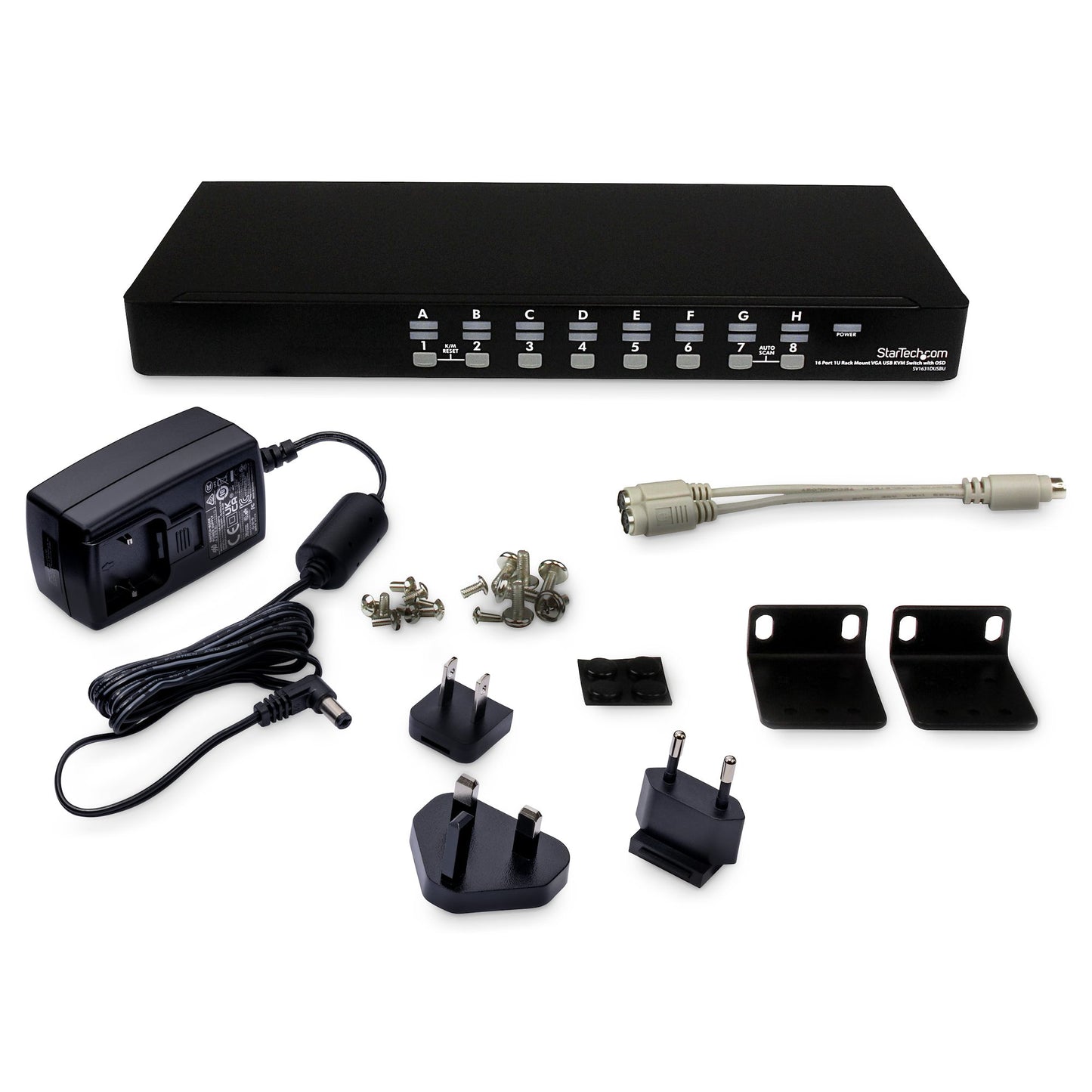 StarTech 16-Port 1U Rack Mount USB KVM Switch, VGA, SV1631DUSBU