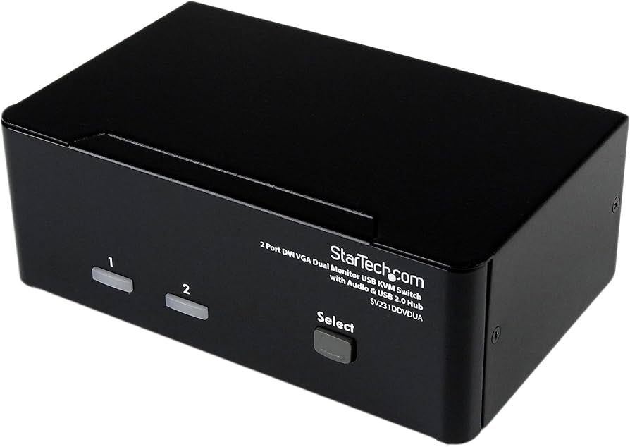StarTech 2-Port DVI VGA Dual Monitor KVM Switch SV231DDVDUA