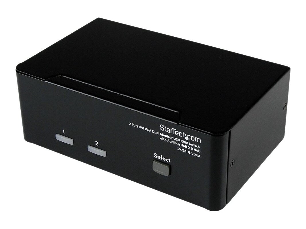 StarTech 2-Port DVI VGA Dual Monitor KVM Switch SV231DDVDUA