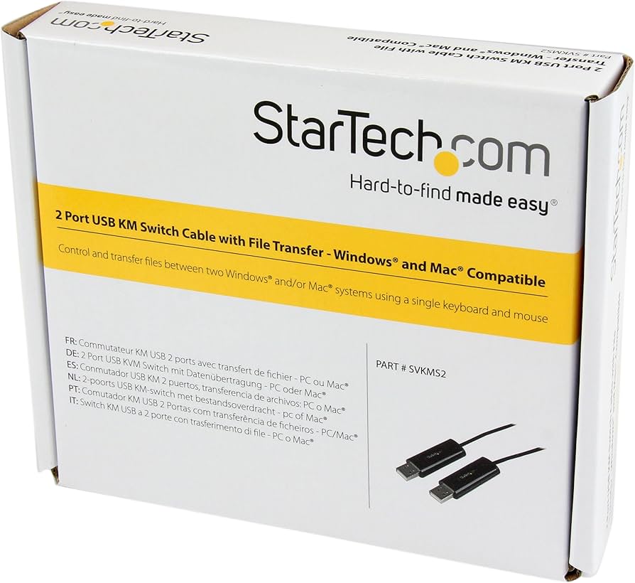 StarTech 2-Port USB KM Switch Cable - PC & Mac Compatible