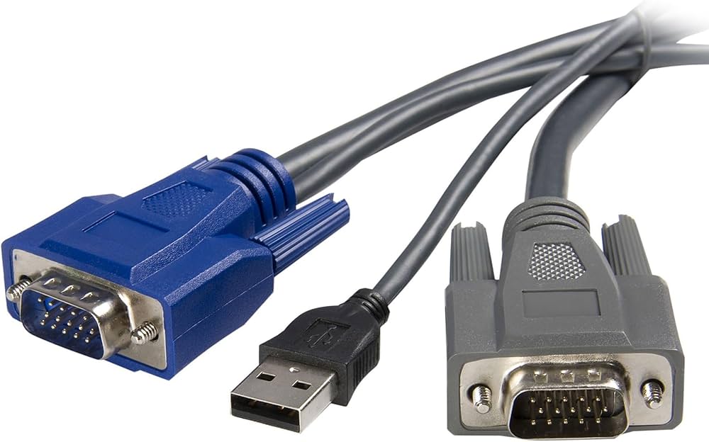 StarTech 6 ft Ultra-Thin USB VGA 2-in-1 KVM Cable - Black