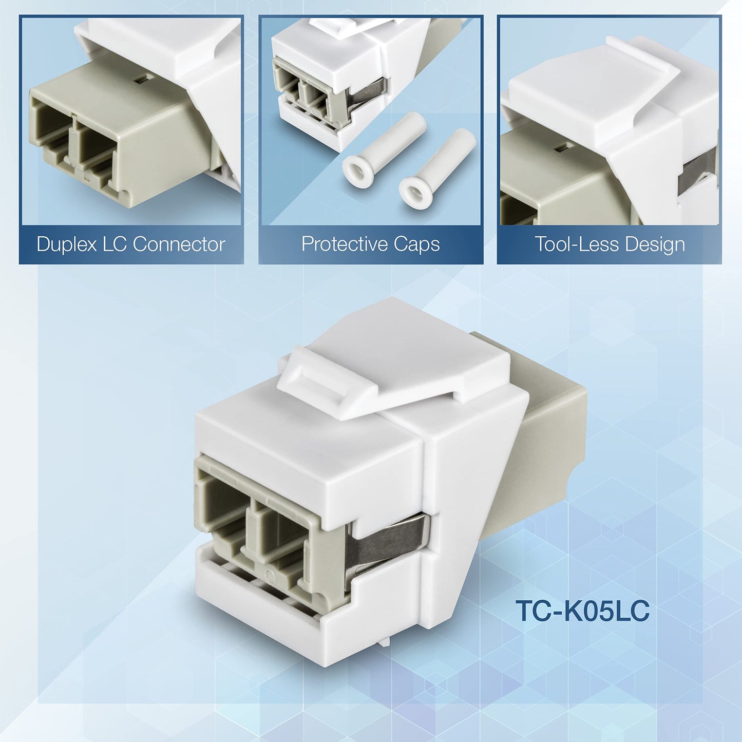 TRENDnet TC-K05LC LC Duplex Fiber Optic Keystone Coupler, 5-Pack