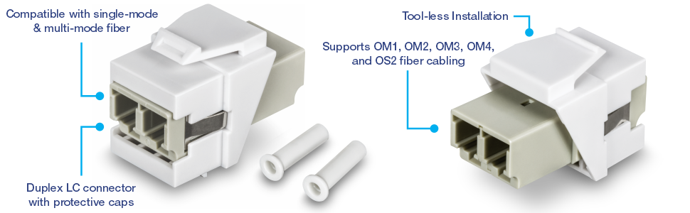 TRENDnet TC-K05LC LC Duplex Fiber Optic Keystone Coupler, 5-Pack