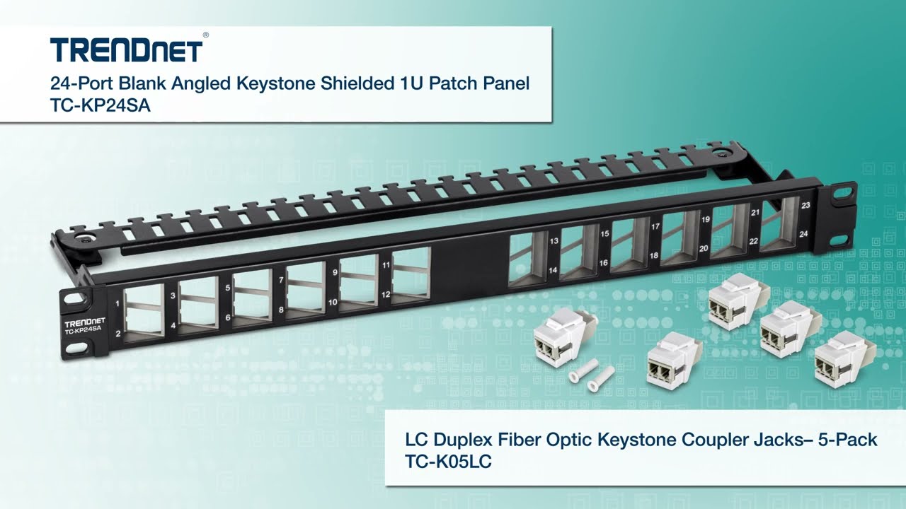 TRENDnet TC-KP24SA 24-Port Angled Keystone Shielded Patch Panel
