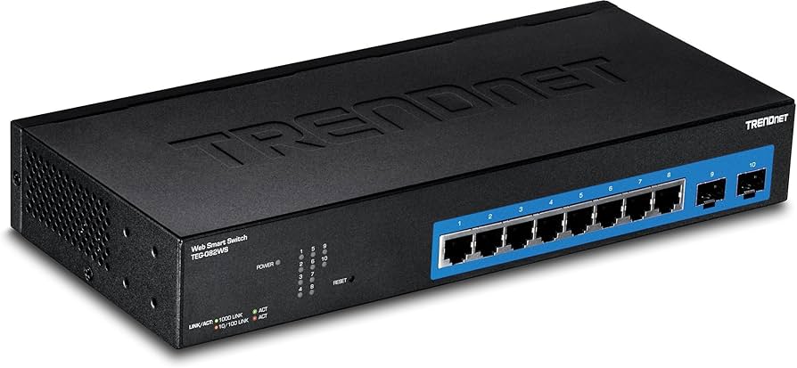 Commutateur Web intelligent Gigabit 8 ports TRENDnet TEG-082WS avec SFP et conception sans ventilateur