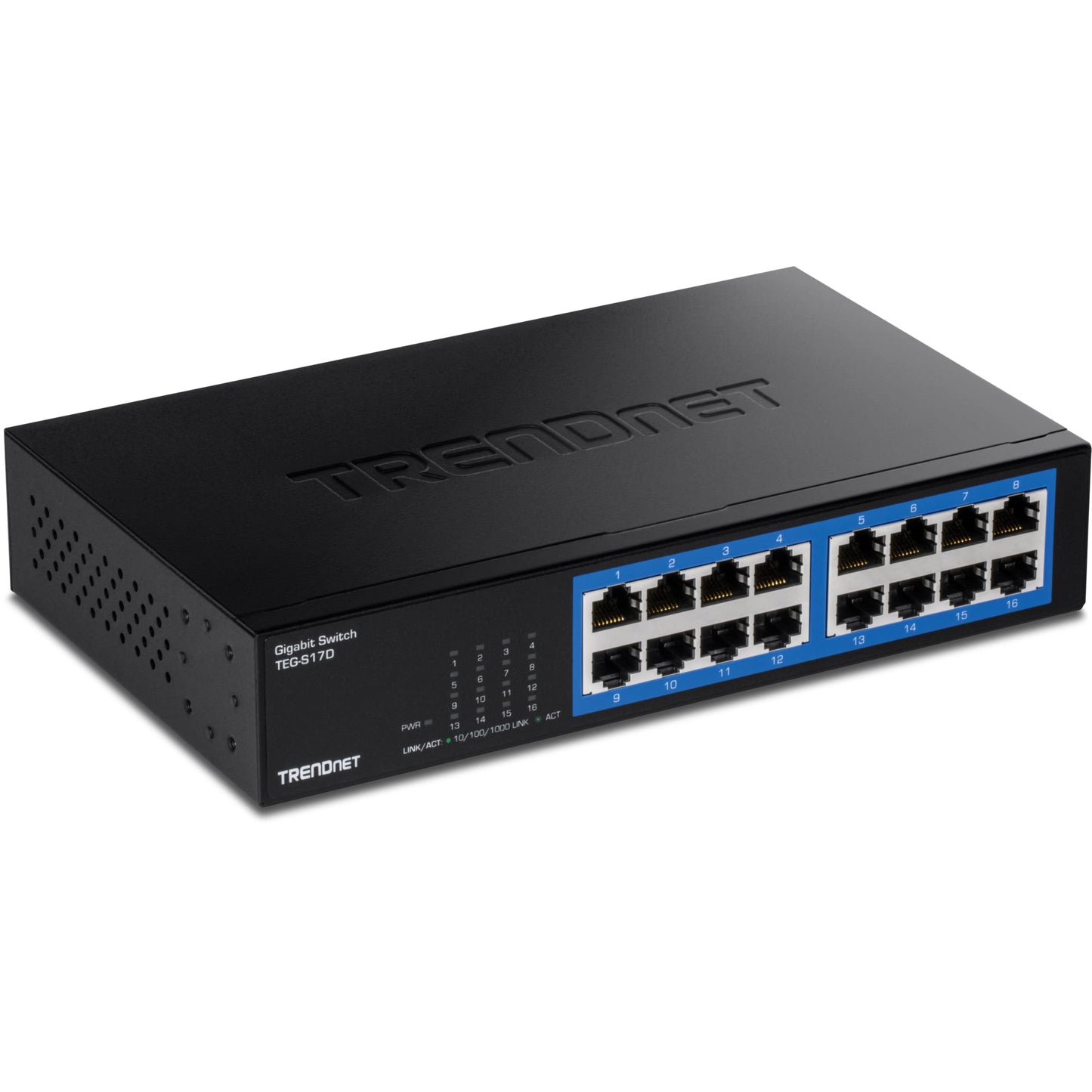 Commutateur de bureau Gigabit 16 ports TRENDnet TEG-S17D, boîtier métallique