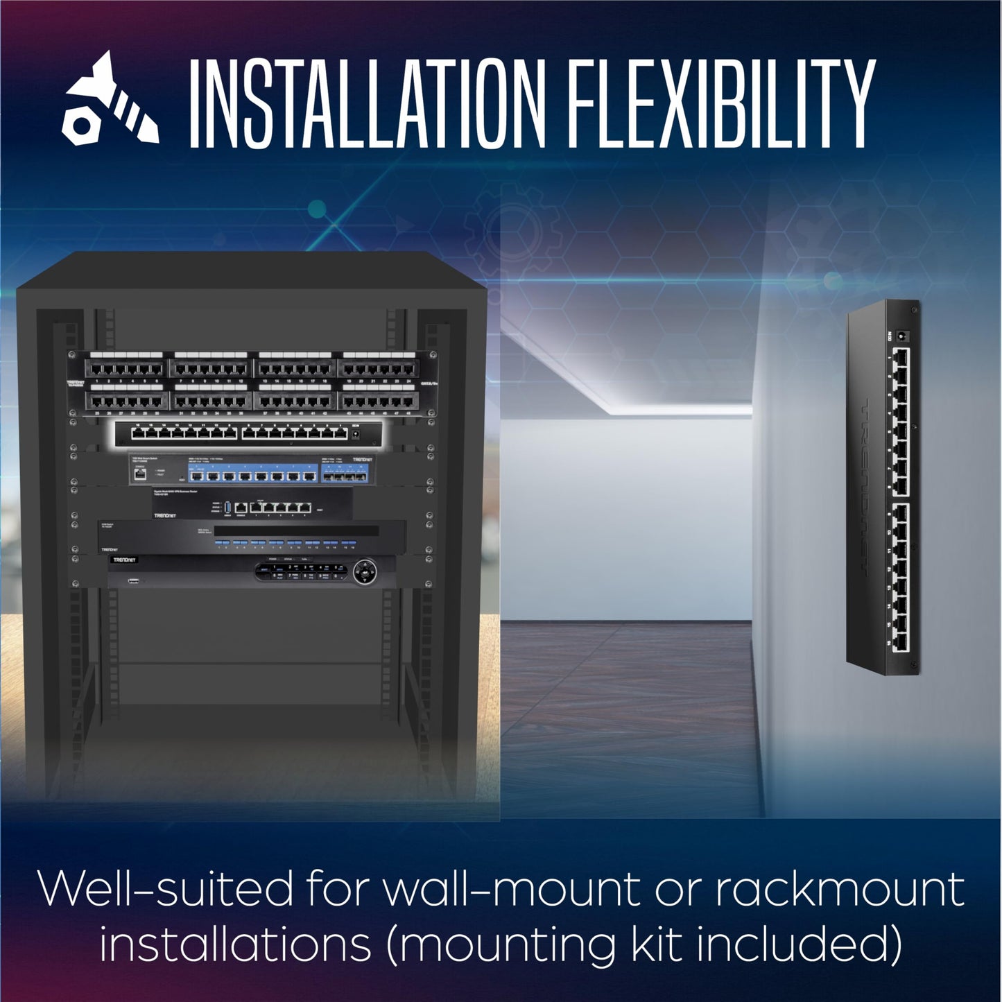 TRENDnet TEG-S3160 16-Port Unmanaged 2.5G Switch Rack-Mountable