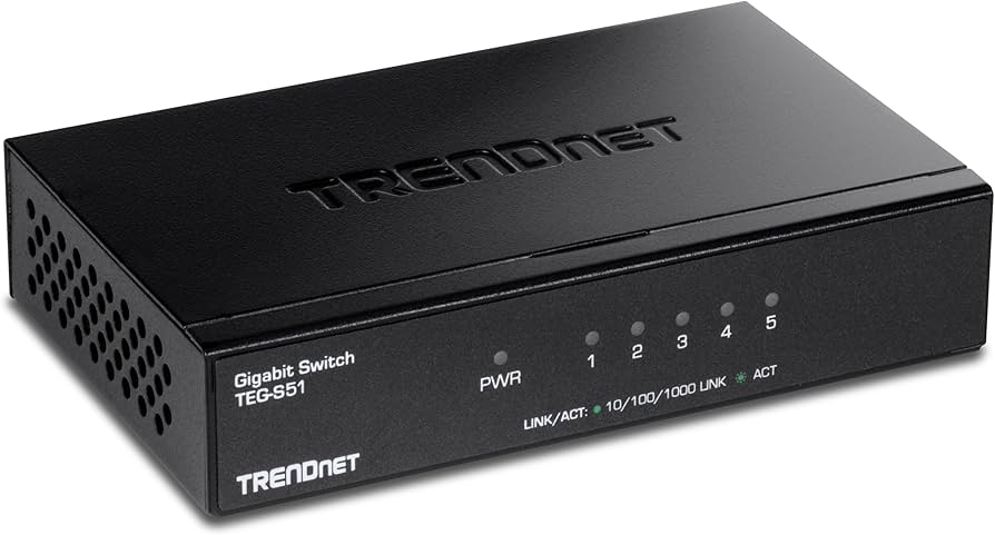 TRENDnet TEG-S51 5-Port Gigabit Switch with Metal Case