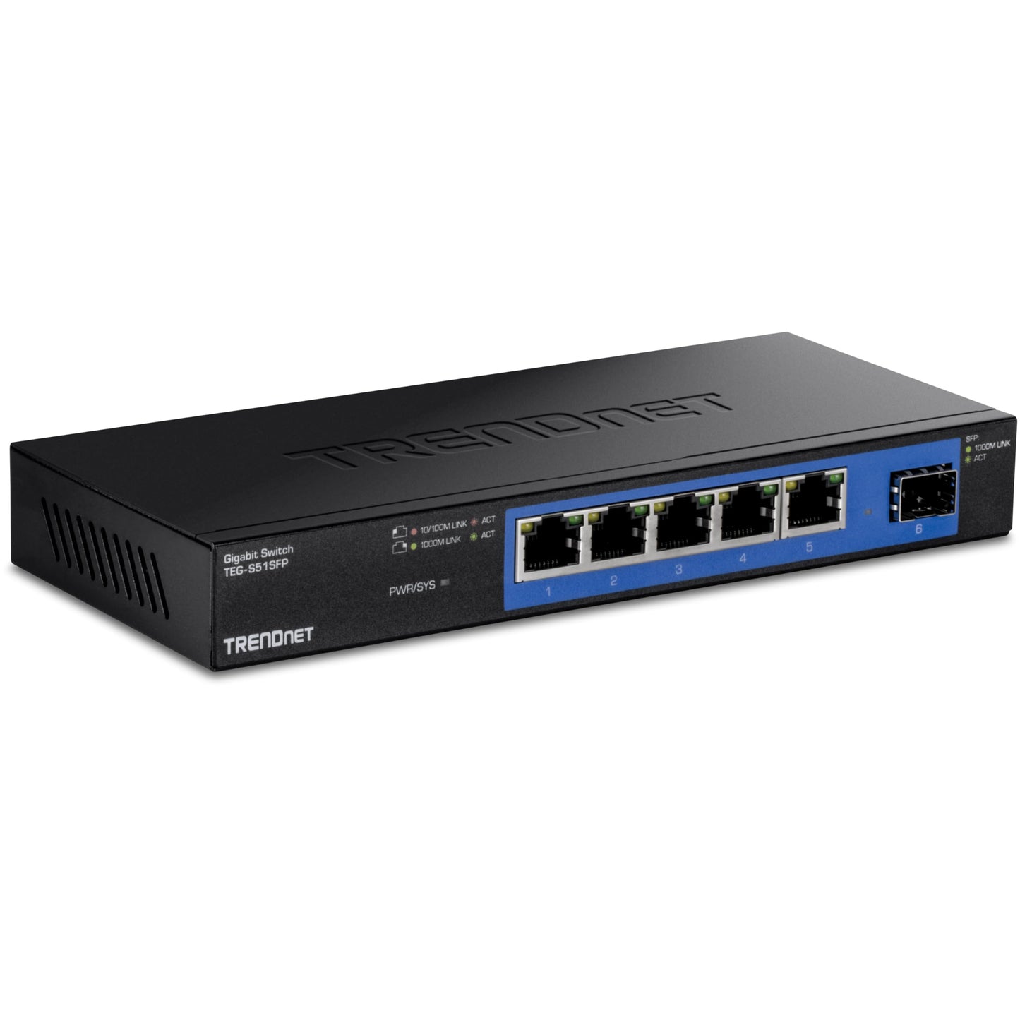 Commutateur Gigabit 4 ports TRENDnet TEG-S51SFP avec emplacement SFP (port arrière, métal)