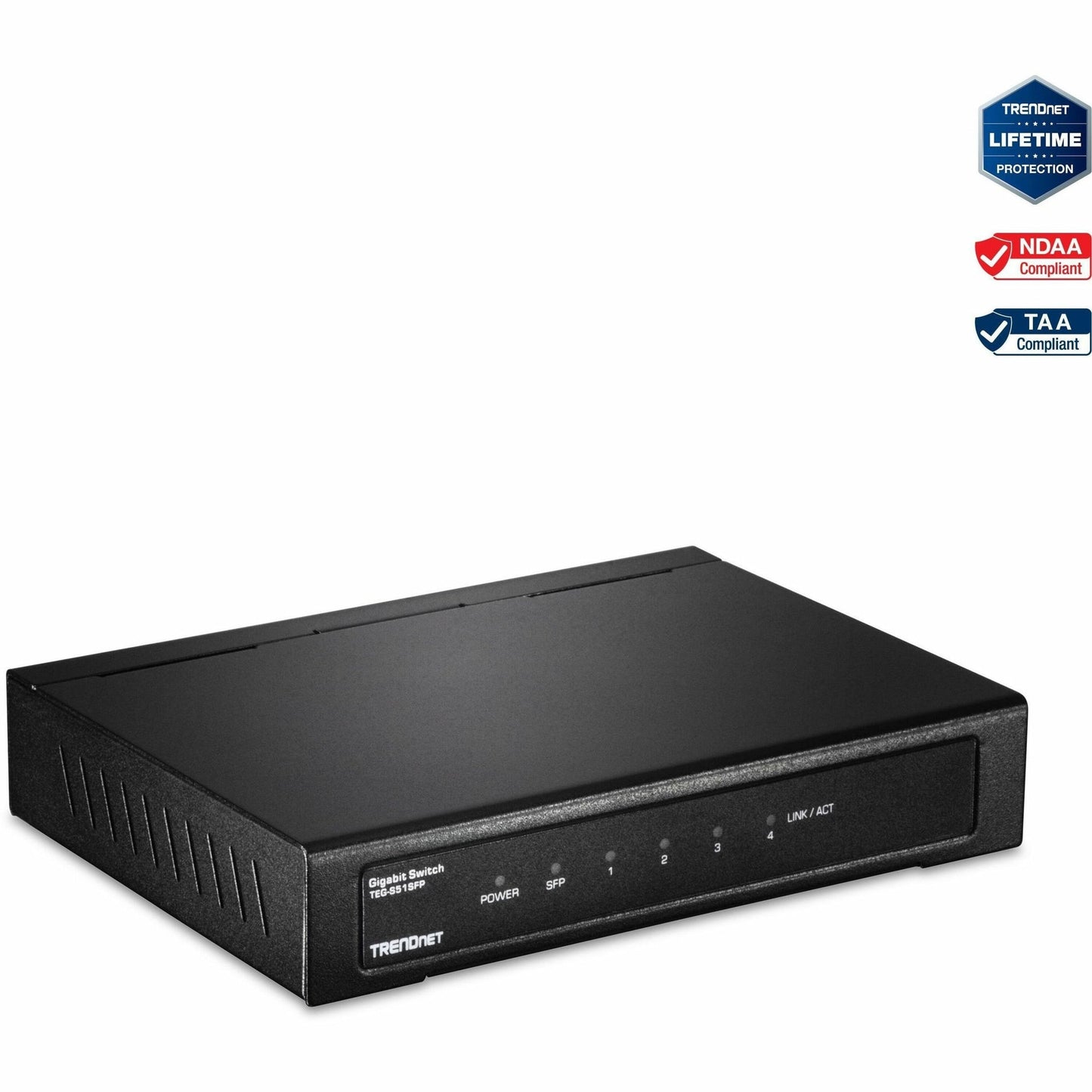 Commutateur Gigabit 4 ports TRENDnet TEG-S51SFP avec emplacement SFP (port arrière, métal)