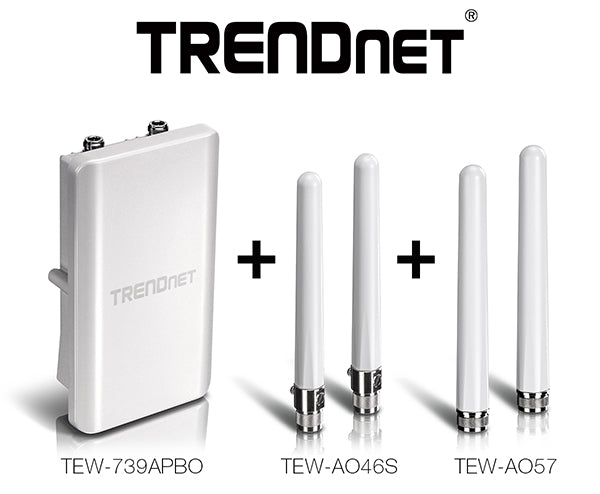 TRENDnet TEW-AO46S Outdoor Dual Band Omni Antenna Kit, 4/6 dBi