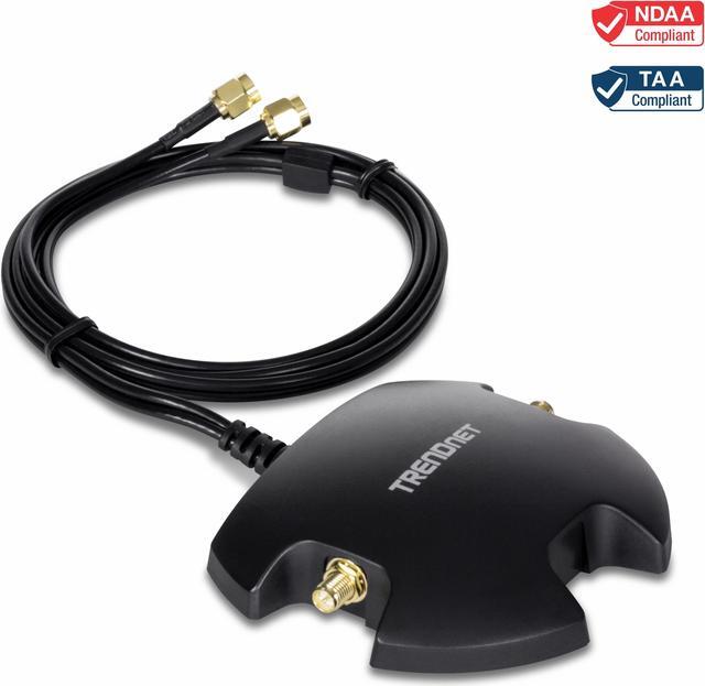 Base d'antenne magnétique double TRENDnet RP-SMA avec câble d'extension de 1 m