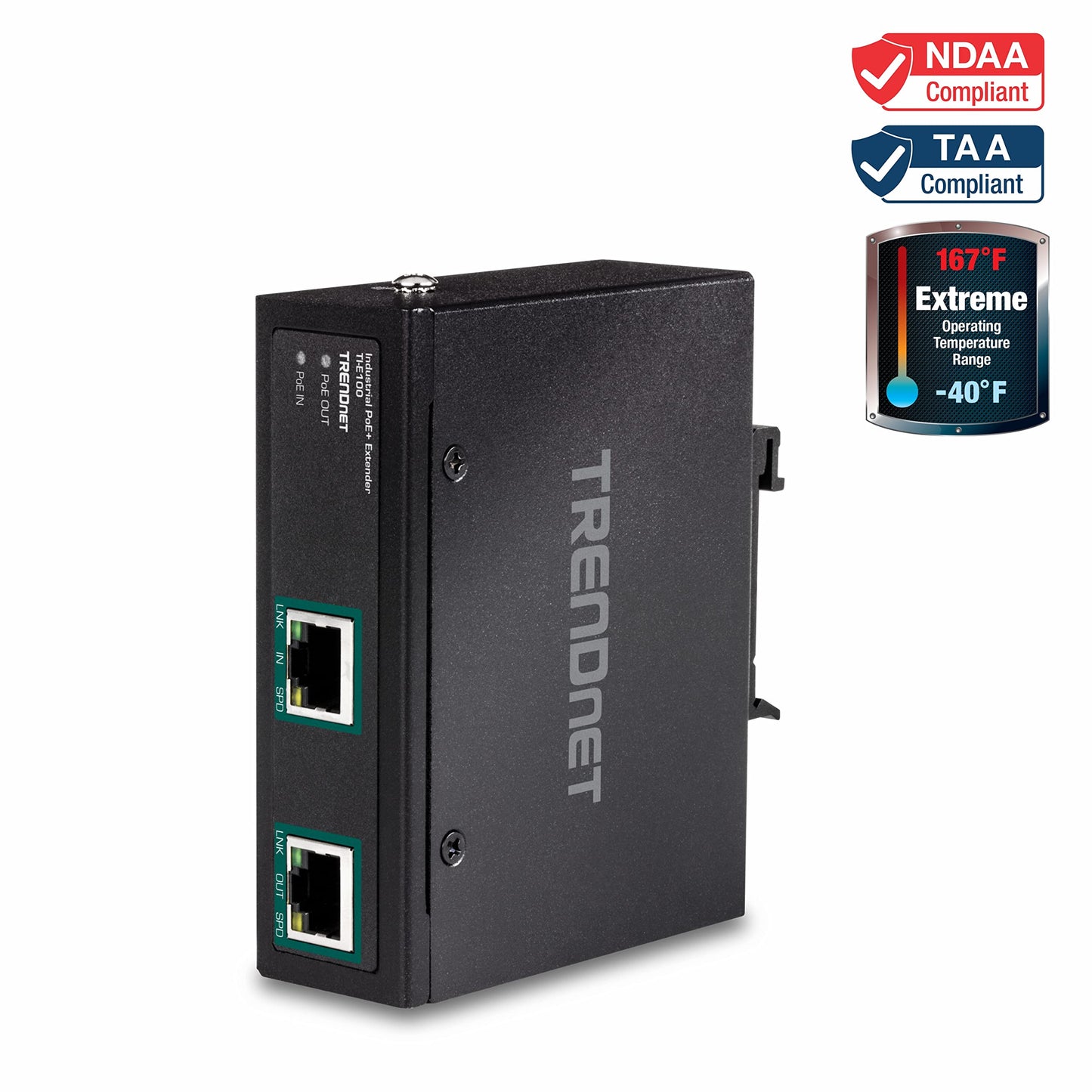 Extension PoE+ Gigabit industrielle TRENDnet TI-E100