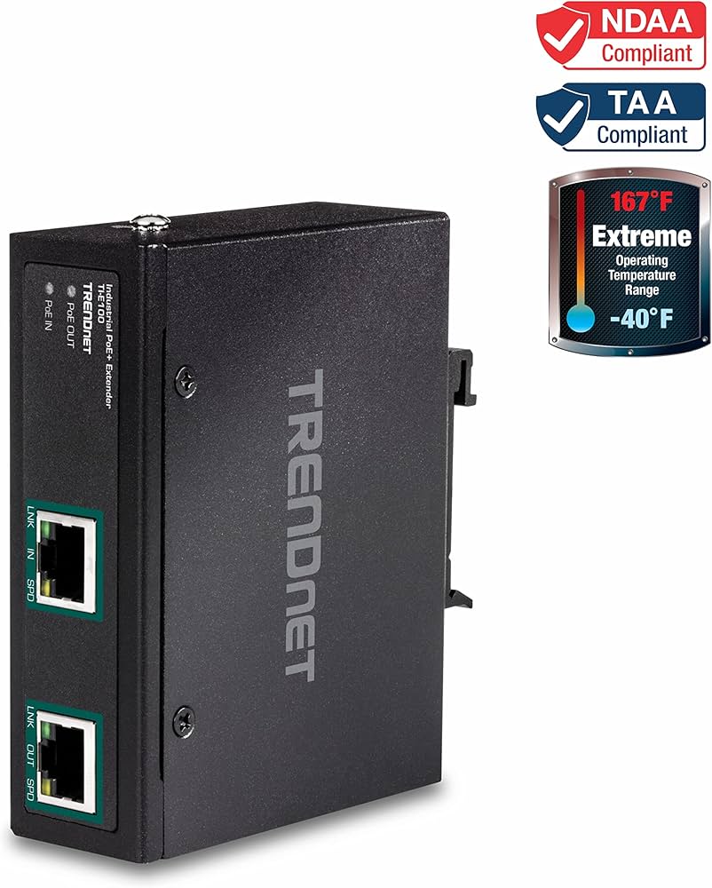 Extension PoE+ Gigabit industrielle TRENDnet TI-E100