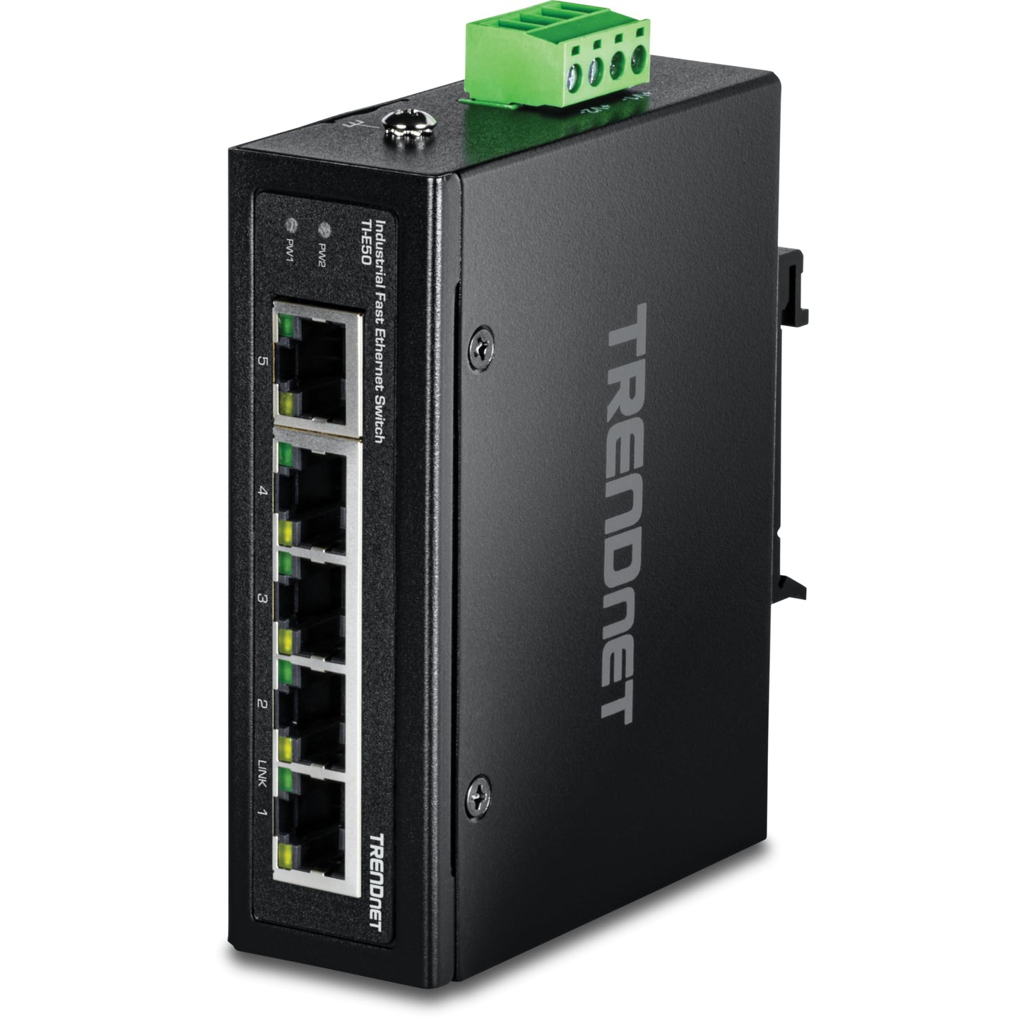 Commutateur industriel Fast Ethernet à 5 ports sur rail DIN TRENDnet TI-E50