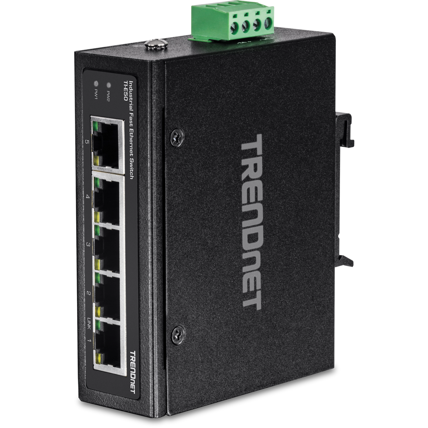 Commutateur industriel Fast Ethernet à 5 ports sur rail DIN TRENDnet TI-E50