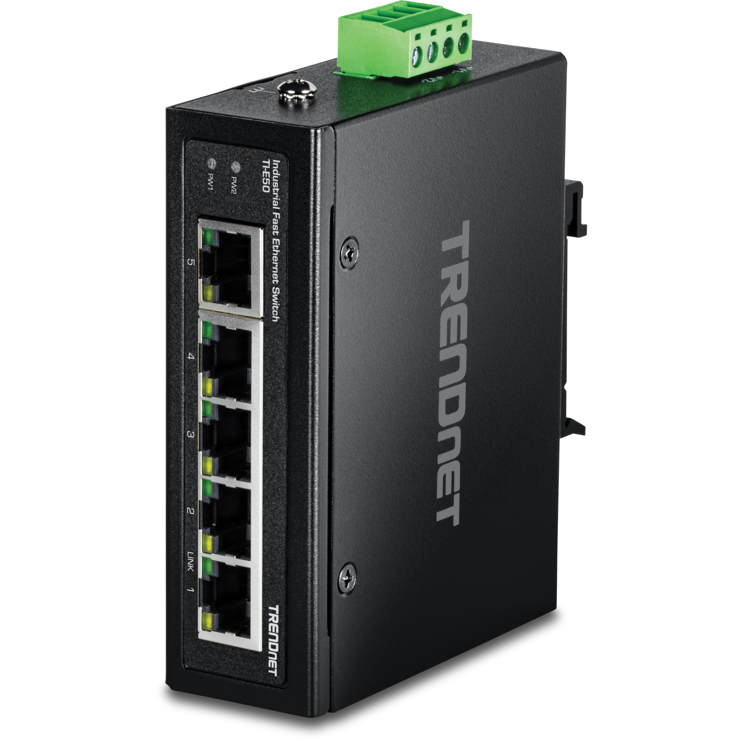 Commutateur industriel Fast Ethernet à 5 ports sur rail DIN TRENDnet TI-E50