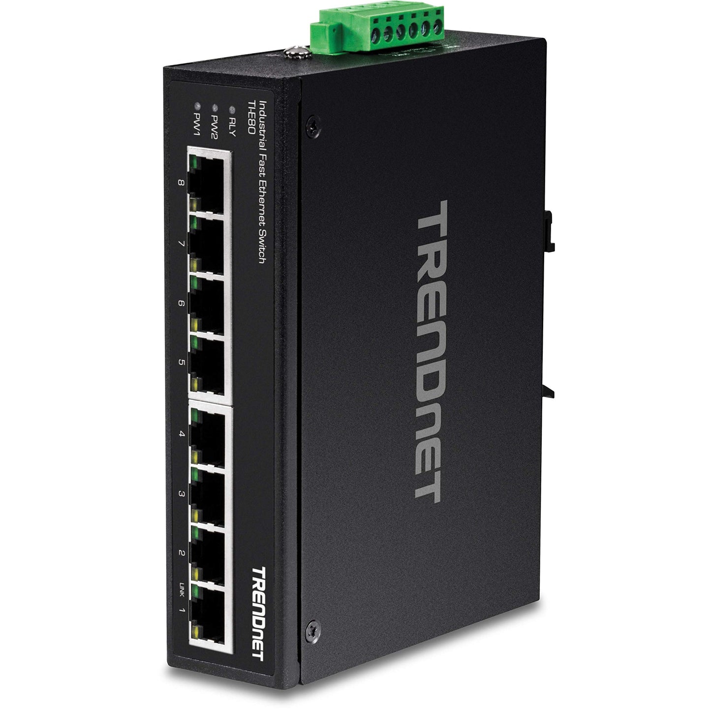 Commutateur Fast Ethernet industriel à 8 ports sur rail DIN TRENDnet TI-E80