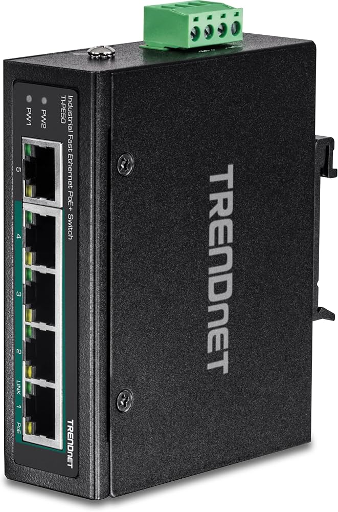 Commutateur Ethernet rapide PoE+ industriel à 5 ports TRENDnet TI-PE50