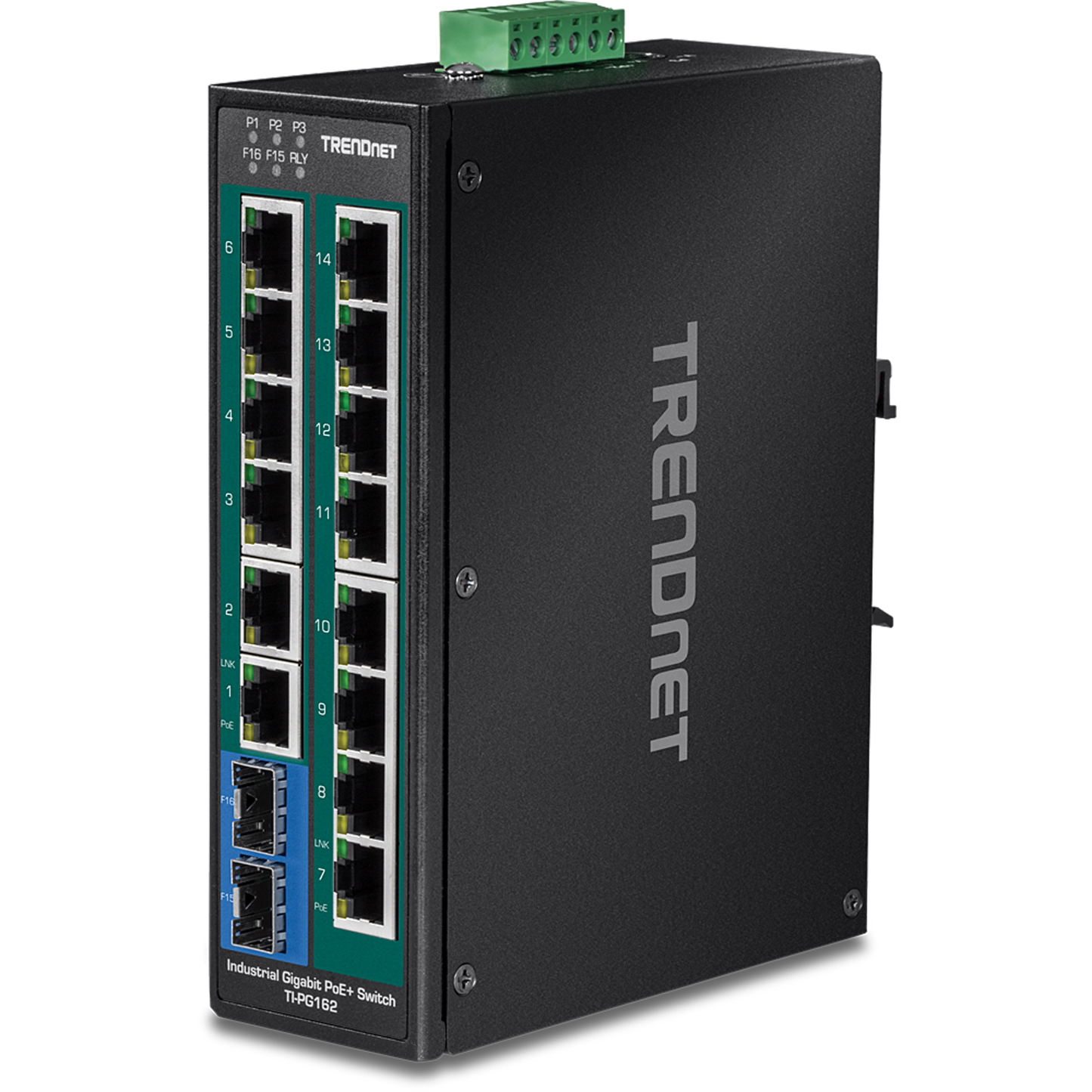 TRENDnet TI-PG162 16-Port Industrial Gigabit PoE Switch