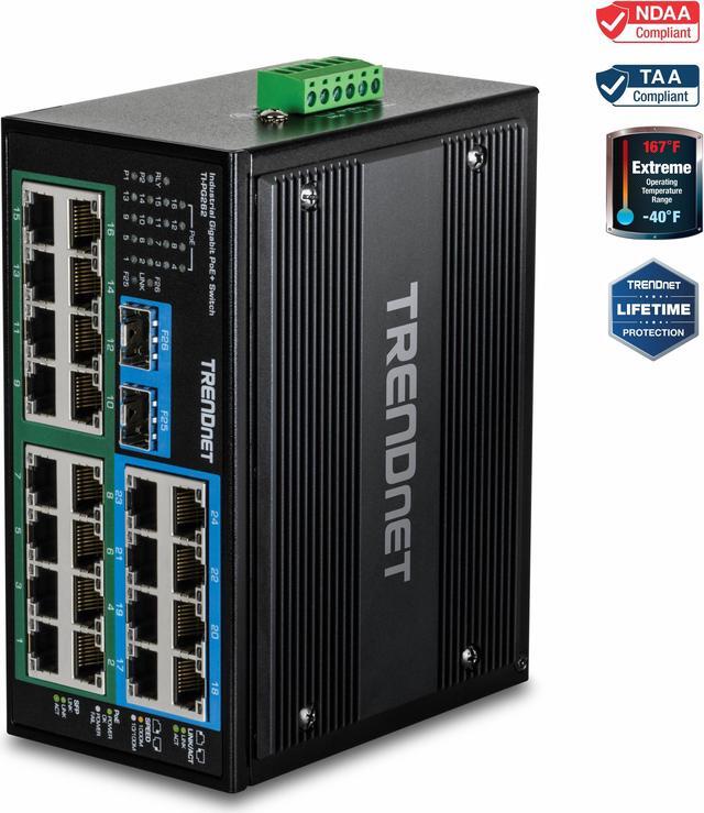 TRENDnet TI-PG262 26-Port Hardened Industrial Gigabit PoE+ Switch