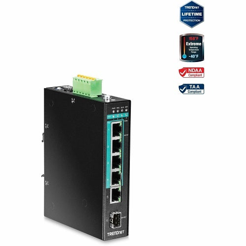 Commutateur Gigabit PoE+ industriel renforcé à 5 ports TRENDnet TI-PG541