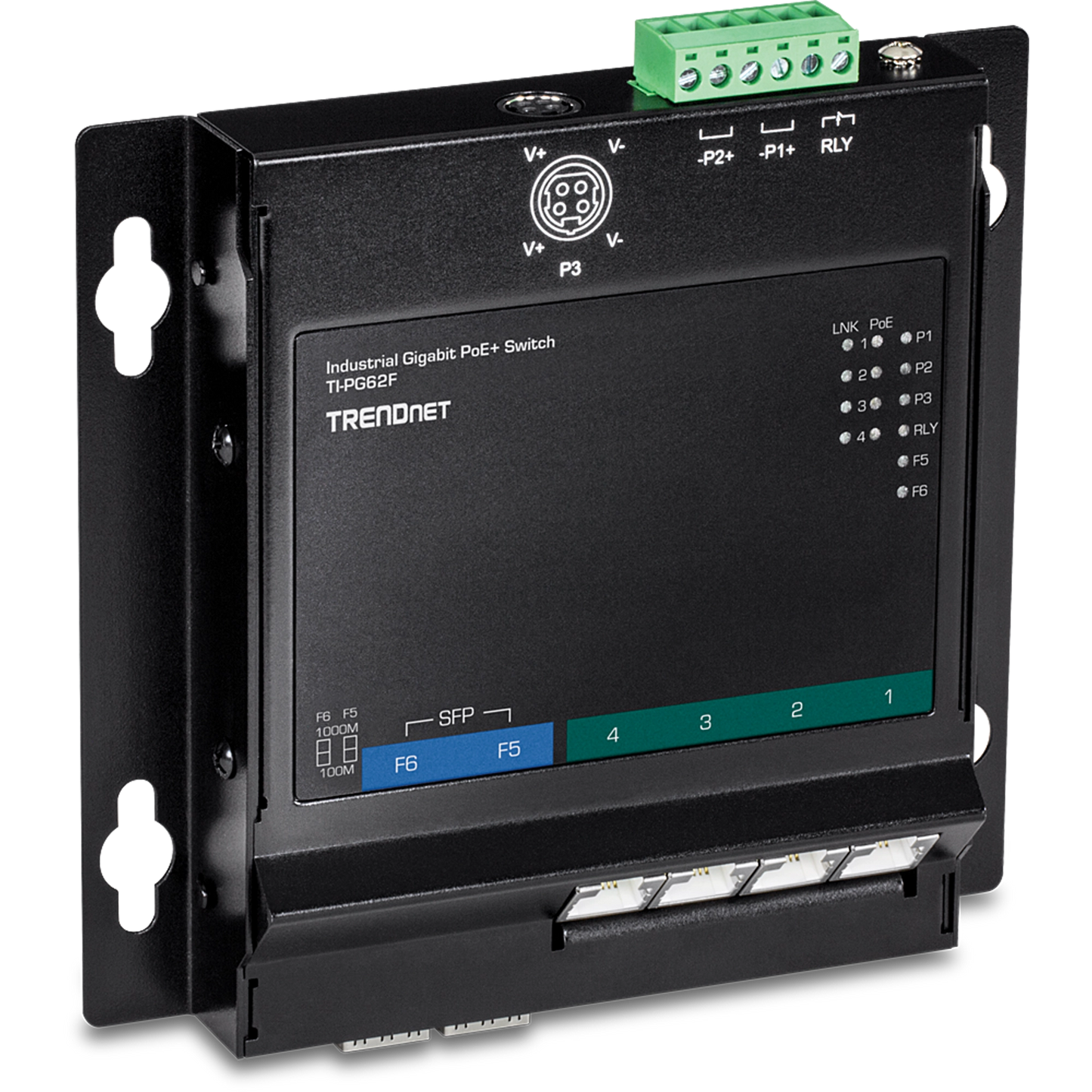 TRENDNET TI-PG62F 6-Port Industrial Gigabit PoE+ Switch