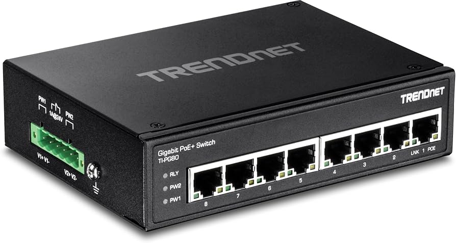 Commutateur industriel Gigabit PoE+ 8 ports TRENDnet TI-PG80