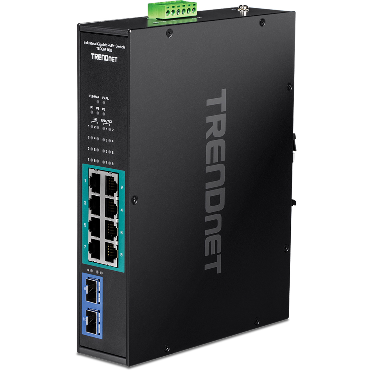 TRENDnet TI-PGM102 10-Port Industrial Gigabit PoE+ Switch