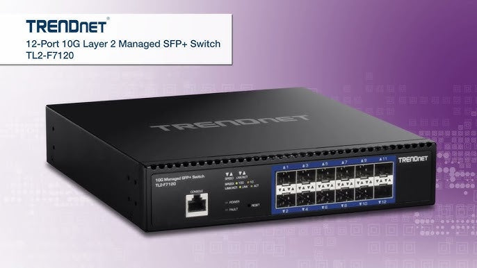 TRENDnet TL2-F7120 12-Port 10G SFP+ Layer 2 Managed Switch