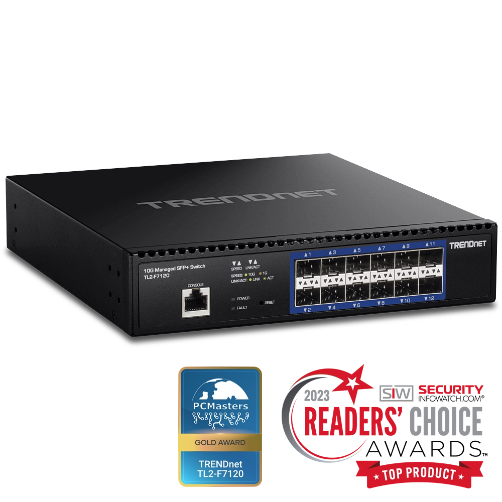 TRENDnet TL2-F7120 12-Port 10G SFP+ Layer 2 Managed Switch