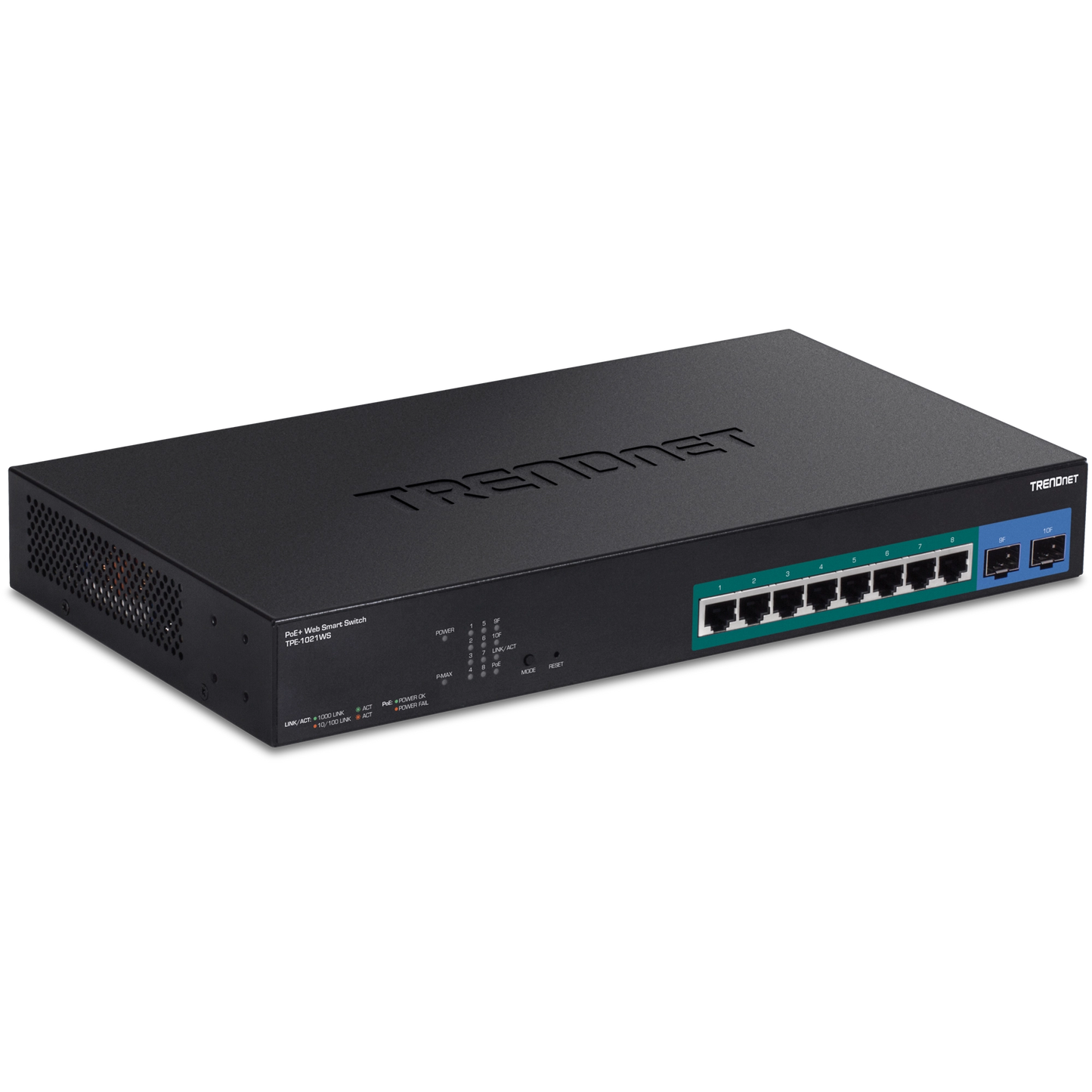Commutateur Web intelligent PoE+ Gigabit 10 ports TRENDnet TPE-1021WS