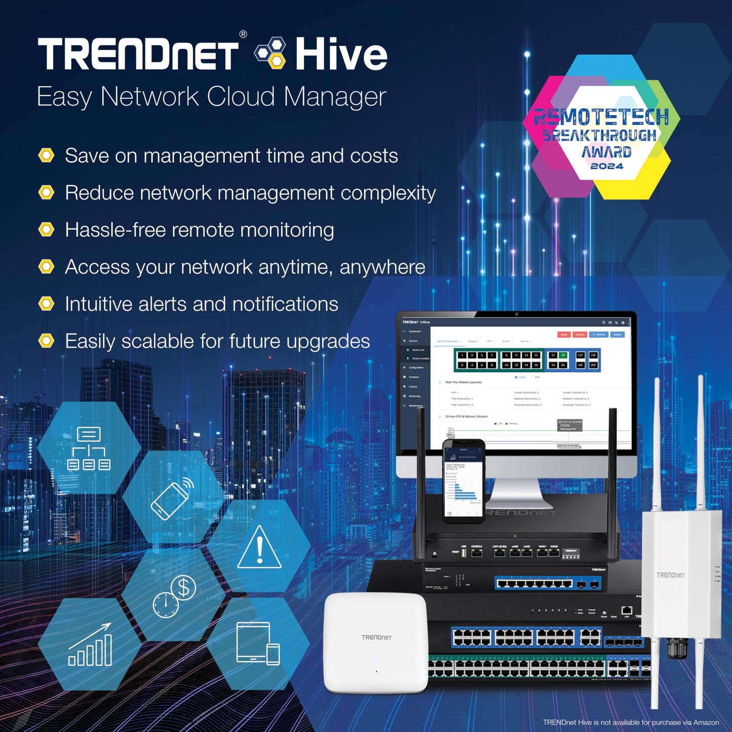 Commutateur Web intelligent PoE+ Gigabit 10 ports TRENDnet TPE-1021WS