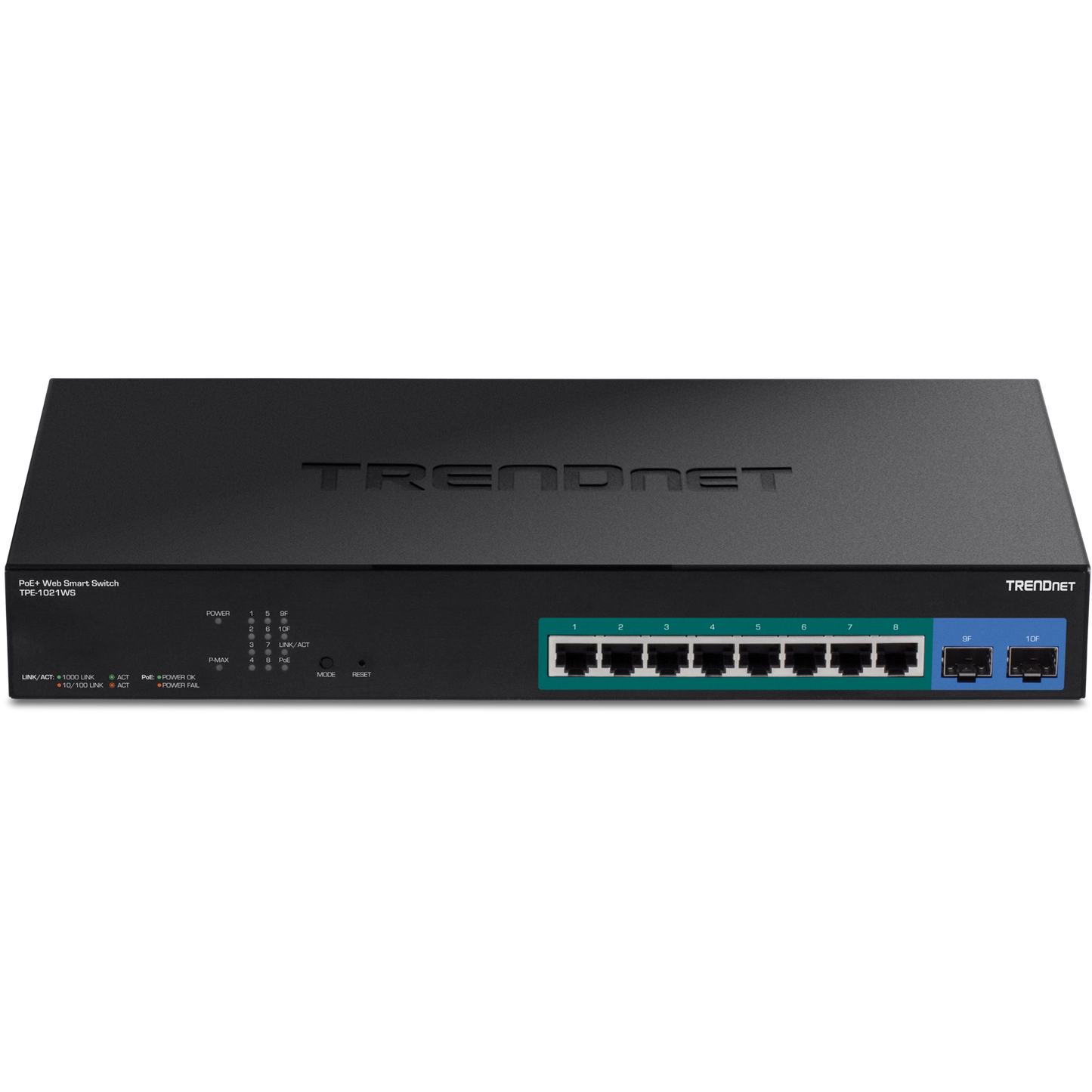 Commutateur Web intelligent PoE+ Gigabit 10 ports TRENDnet TPE-1021WS