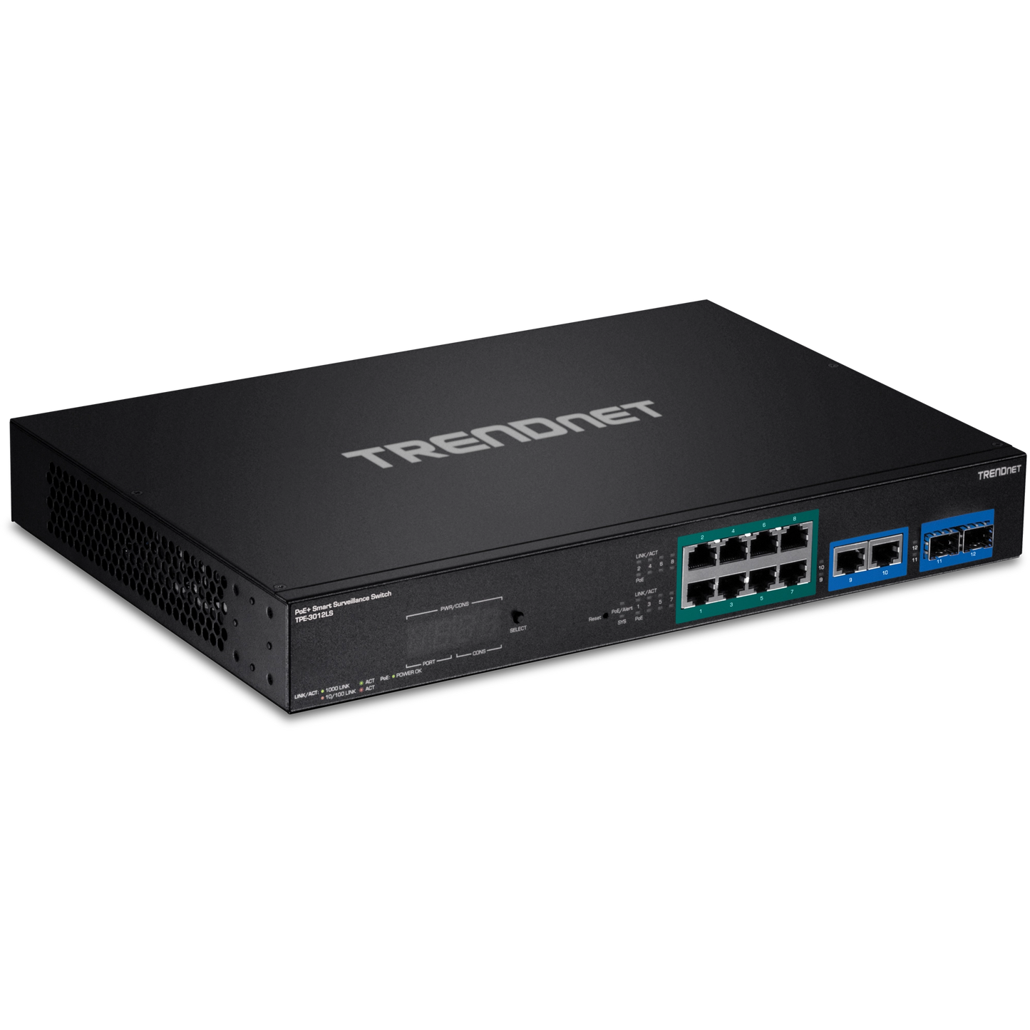 TRENDnet TPE-3012LS 12-Port Gigabit PoE+ Smart Surveillance Switch